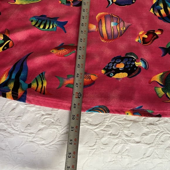 Vintage Jostar Tank Dress Pink Maxi Fish Print 90s Beach Stretch Slinky USA made - Picture 10 of 11